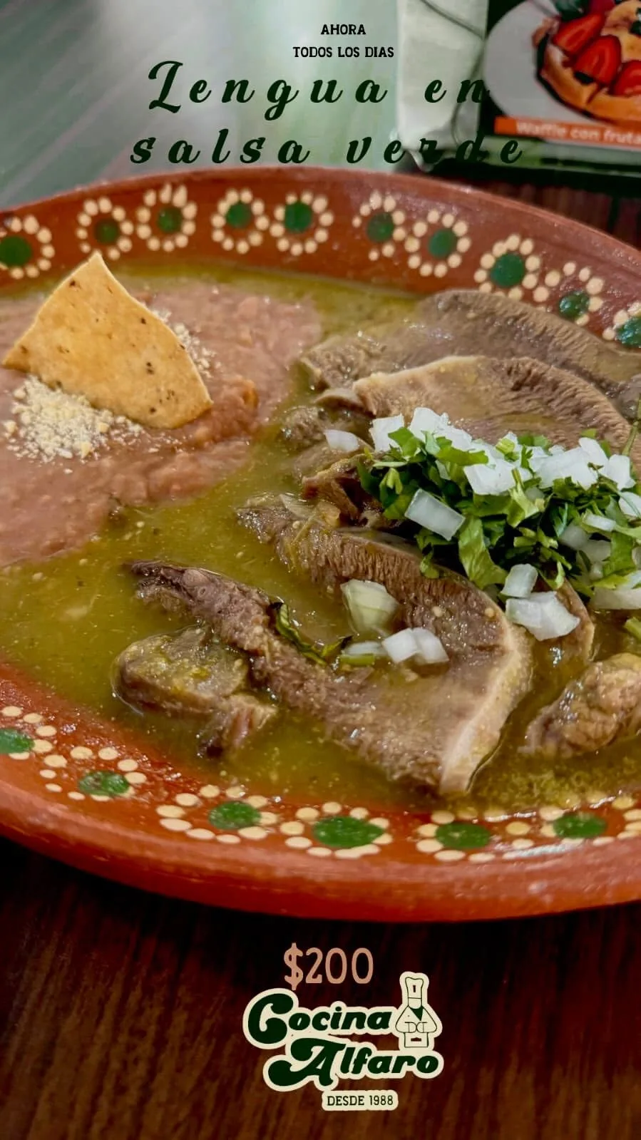 Lengua de res en salsa verde
