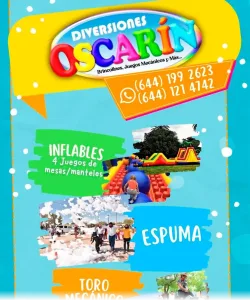 Diversiones Oscarin Renta de carpas, inflables, toro mecánico y servicios para fiestas/eventos.
