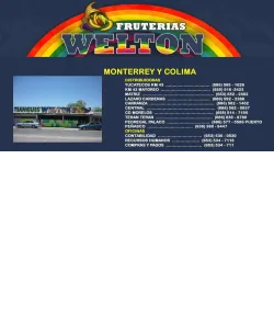 FRUTERIAS WELTON MONTERREY  Y  COLIMA